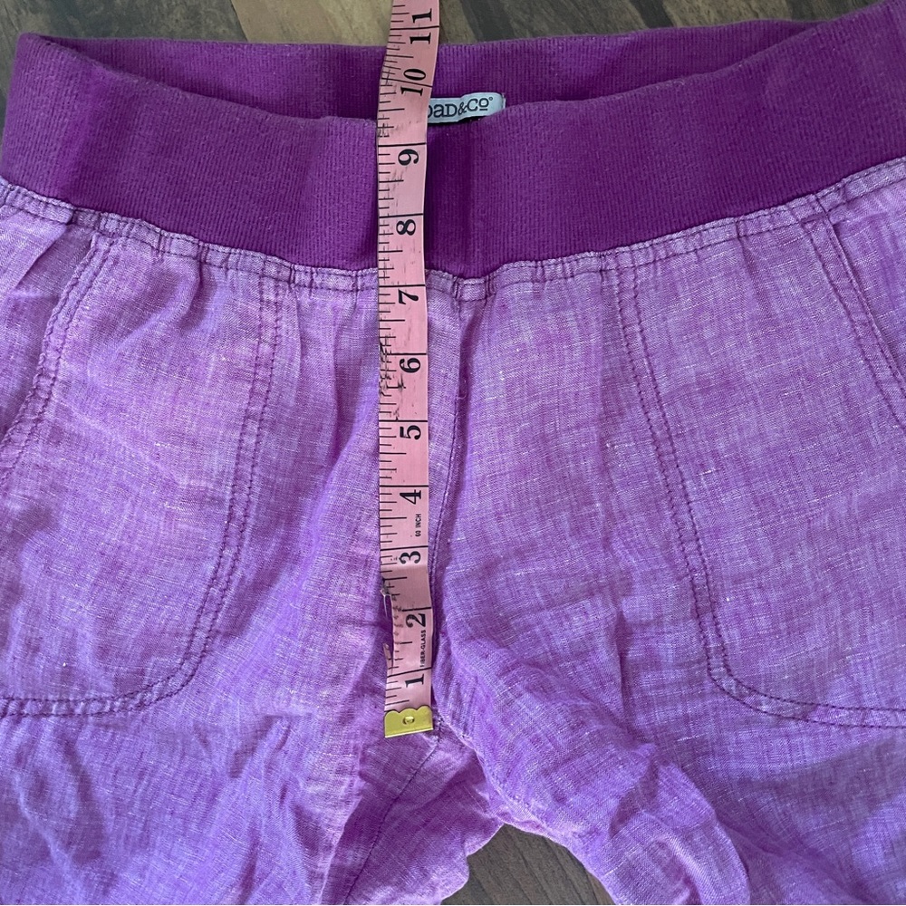 Toad & Co Flip Top Lithe Linen Pants Purple 4 - Picture 13 of 16